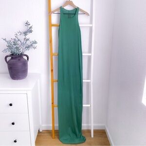 Rick Owens DRKSHDW Maxi Long Dress 65 Institution Green Sleeveless Tank